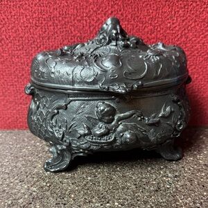 19th Century French Metal Jewelry Box